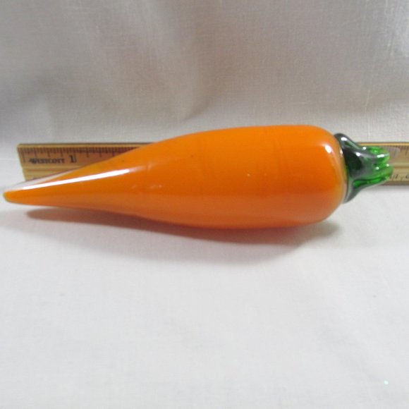 4 Glass Fruit 2 Apples Carrot Tomato Stage Kitchen Home Display Decor - Picture 5 of 9